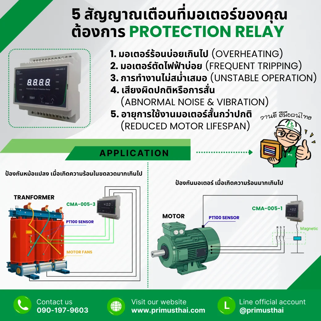 5 สัญญาณเตือนที่มอเตอร์ของคุณต้องการ Protection Relay